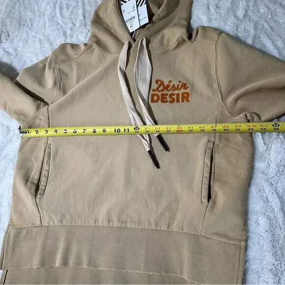 NWT Sandrine RosexFree People Collab Size XS Desir Hoodie Tan Cozy Hip Hop Trend - Picture 15 of 15